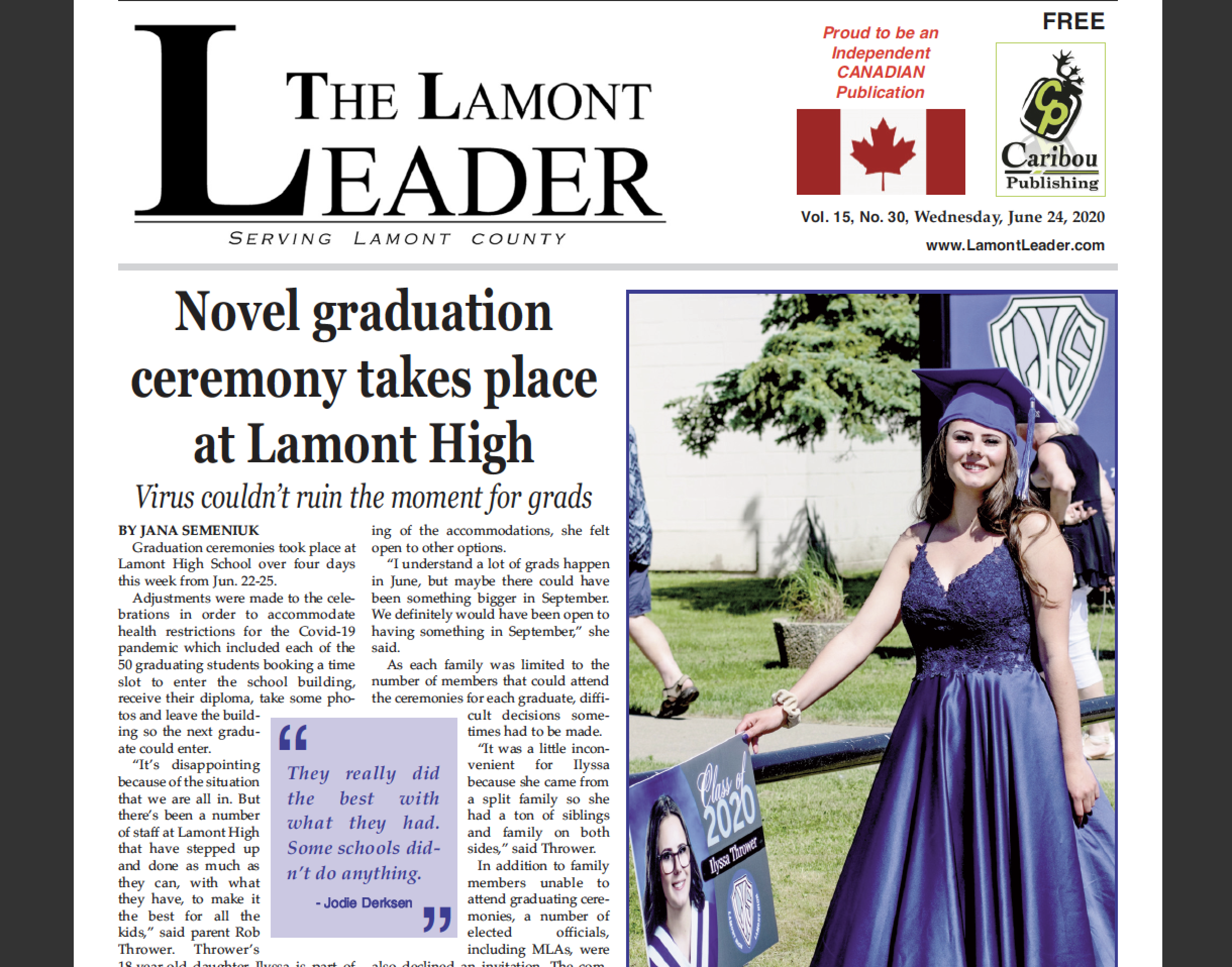 Graduation ceremony for Lamont Grads – read this week’s LEADER now!
