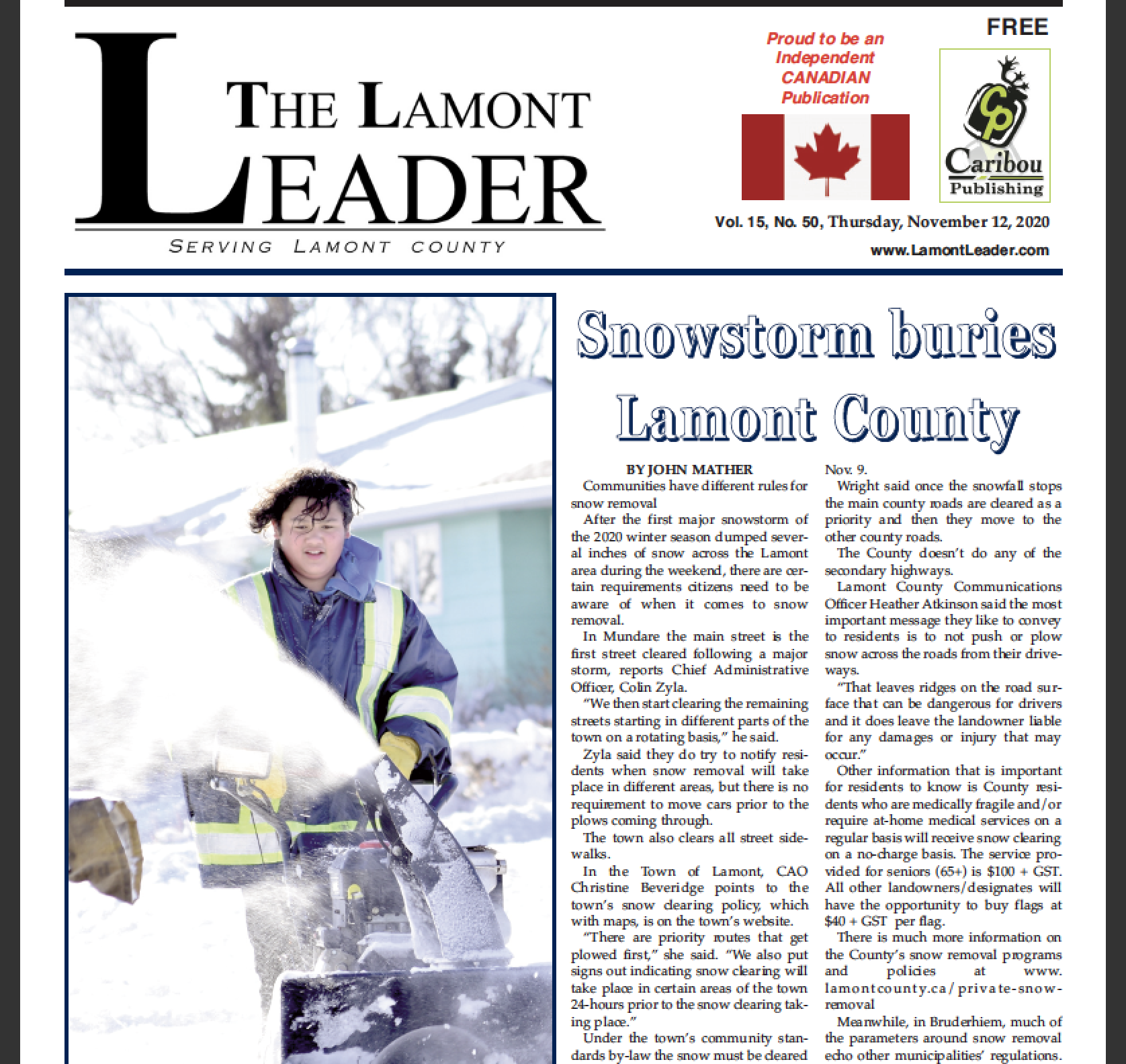 Buried in Snow – read this week’s LEADER now!