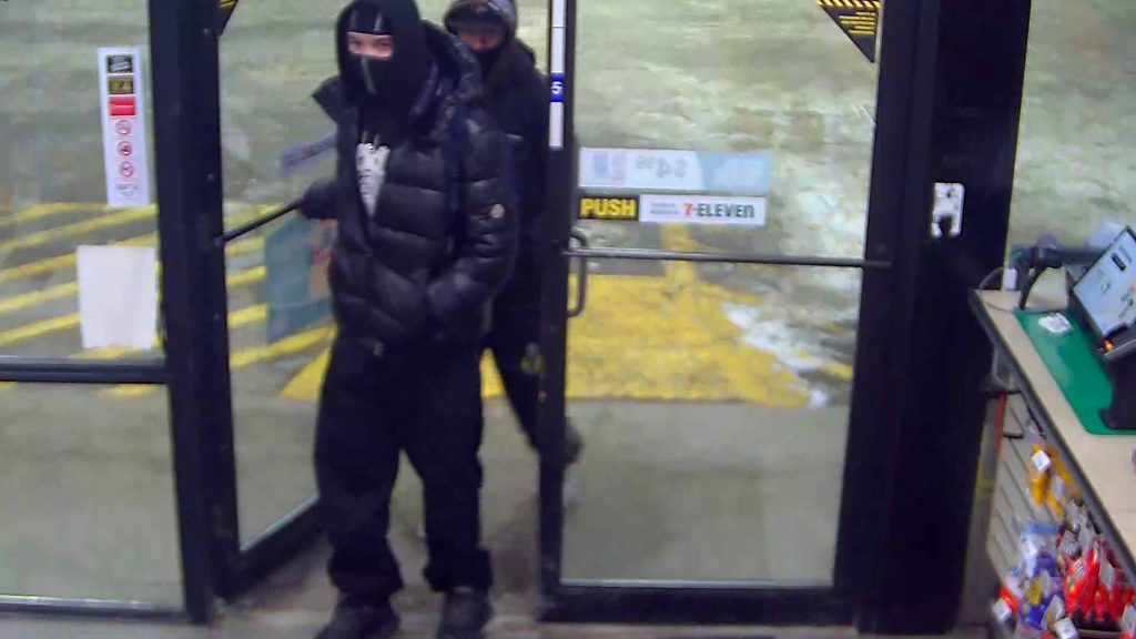 Suspects in a January 25 incident, caught on security camera and released by Fort Saskatchewan RCMP for identification