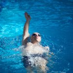 swimmer excercise on indoor swimming poo