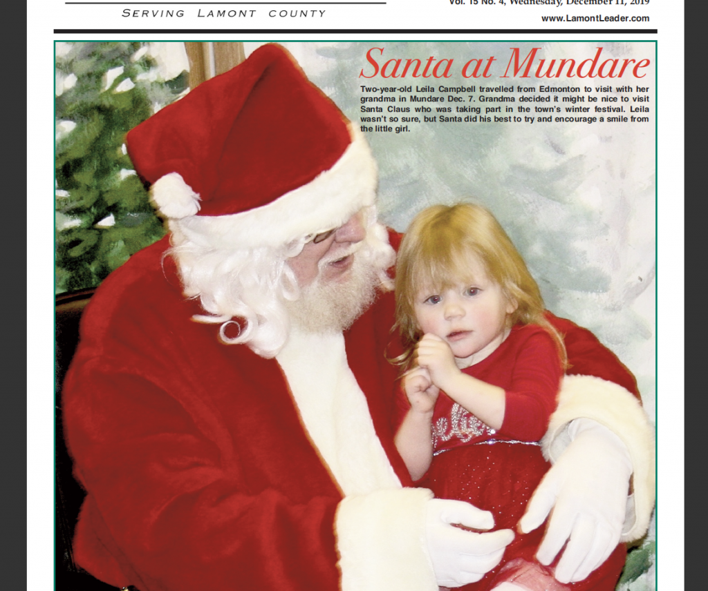 Santa visits Mundare – read this week’s LEADER now!