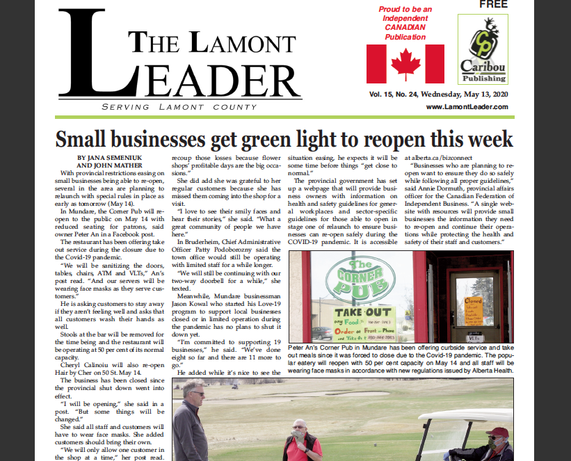 Small businesses get green light to reopen this week – read the latest LEADER right now!