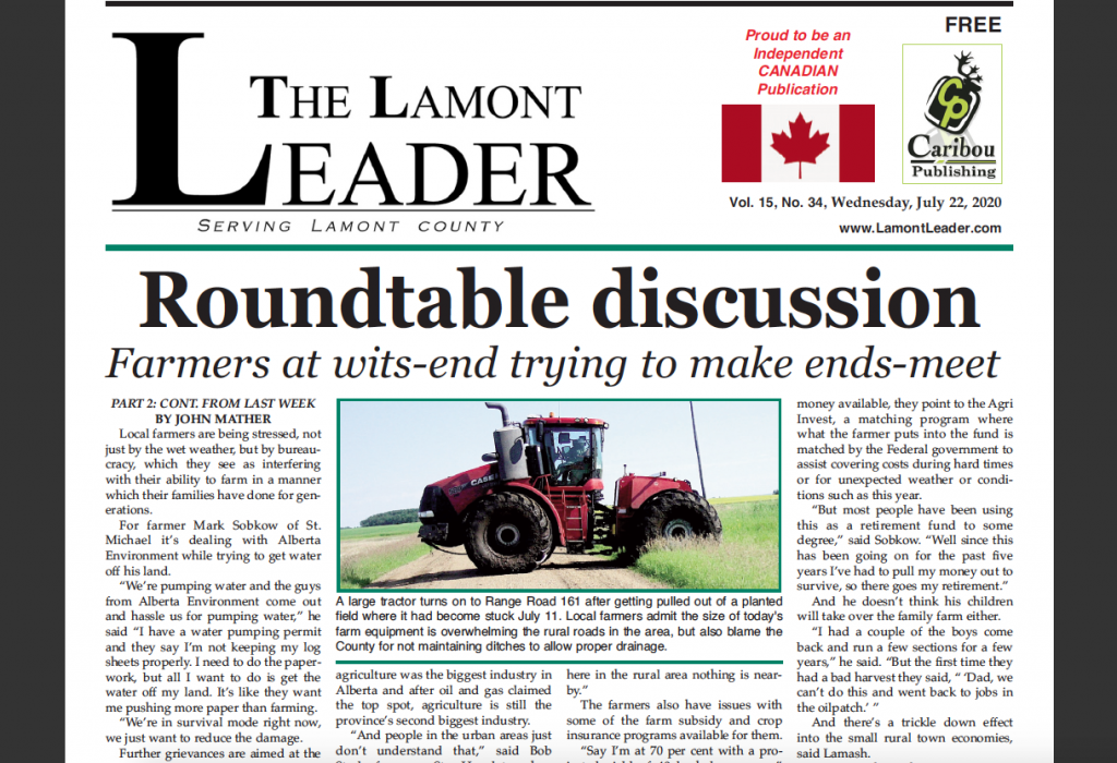 Farmers at wits’-end trying to make ends meet – read the latest Lamont Leader right now!