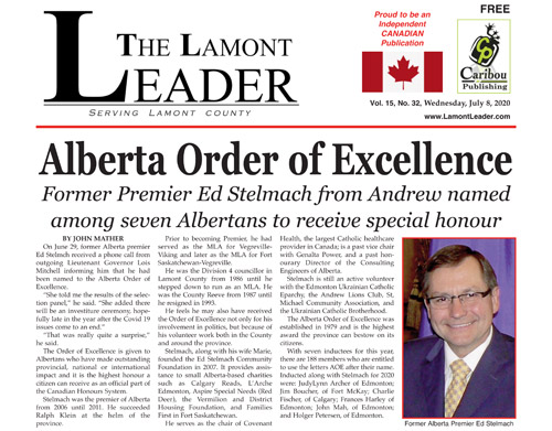 Former Premier Stelmach to receive Alberta Order of Excellence – read this week’s LEADER now!