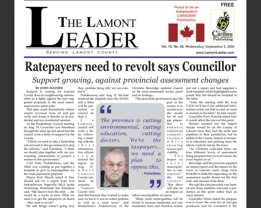 Ratepayers need to revolt says Councillor – read the Sept. 2 Leader now!