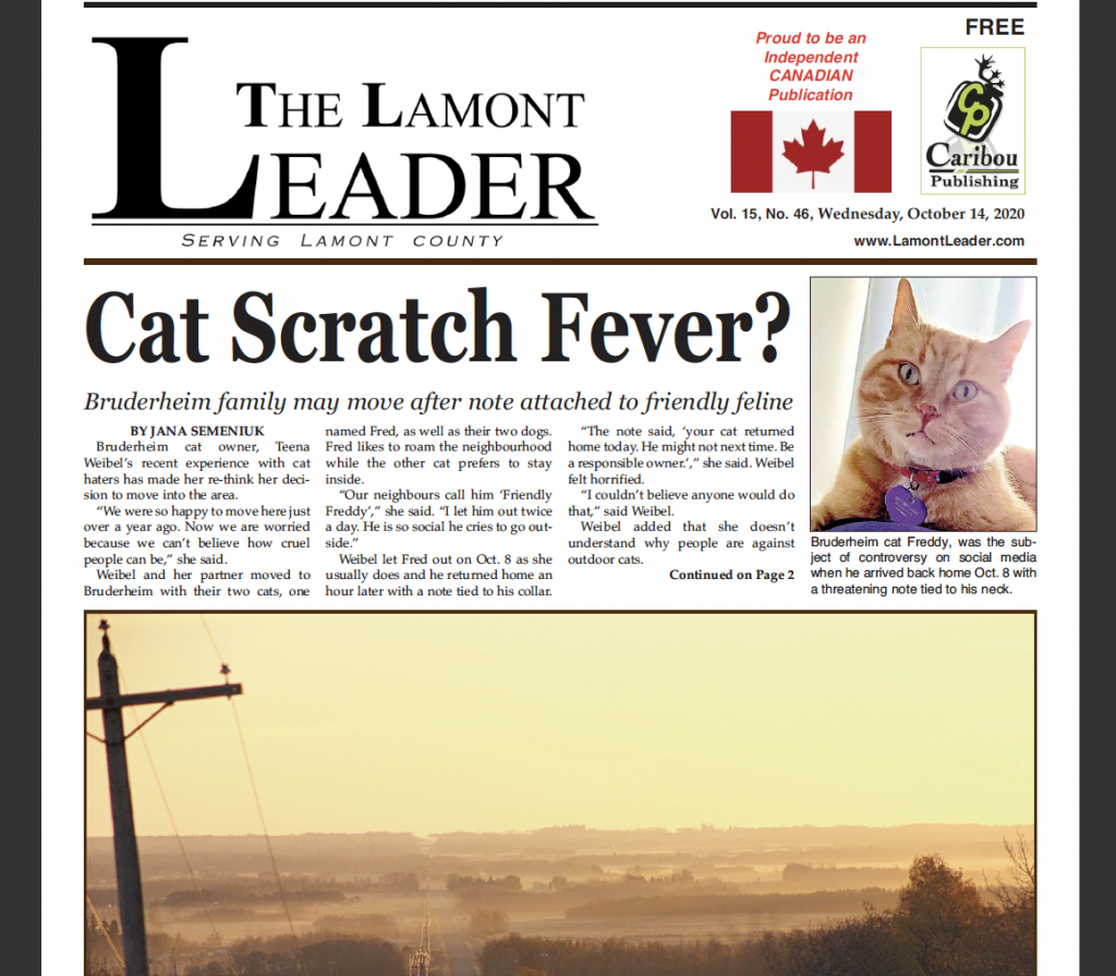 Local family receive threatening note attached to cat – read this week’s LEADER now!