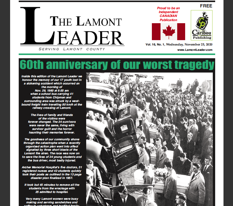 60th anniversary of our worst tragedy – read the full tribute in this week’s Lamont Leader
