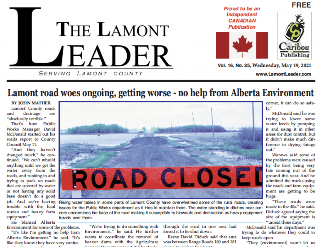 Lamont road woes ongoing, getting worse – read this week’s LEADER!