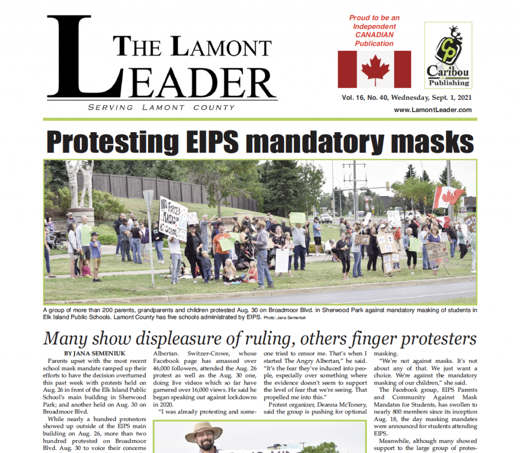 Mandatory mask policy protested – read this week’s LEADER now!