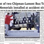 First of 2 Chipman-Lamont Bus/Train memorials installed – read this week’s LEADER!