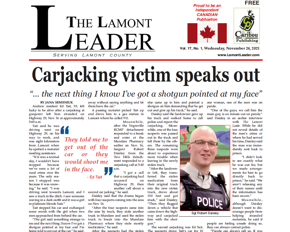Carjacking victim speaks out – read this week’s LEADER: