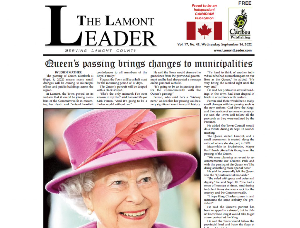 Queen’s passing brings changes to municipalities – this week’s LOCAL PAPER is out now!