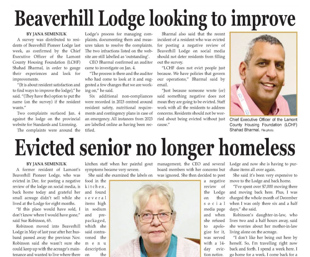 Evicted senior no longer homeless – read this week’s LEADER here: