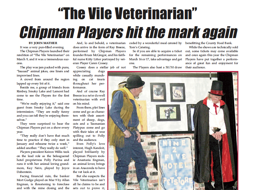 Chipman Players hit the mark with latest production – read this week’s LEADER!
