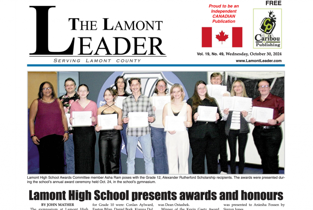 Read the October 30 Lamont Leader here: