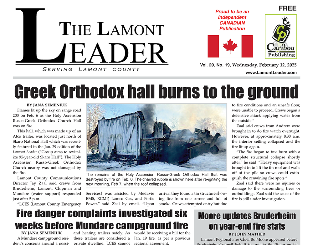 Greek Orthodox hall burns to the ground – read this week’s LEADER here:
