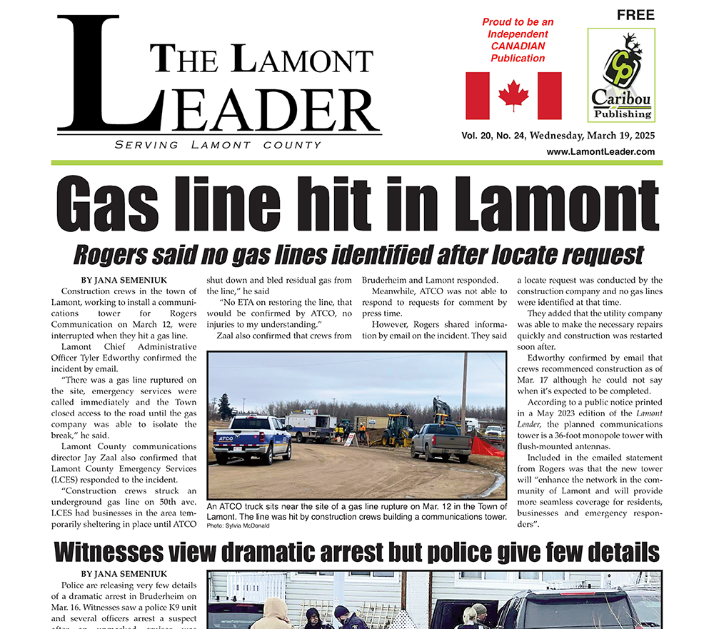 Gas Line Hit in Lamont – read the March 19 LEADER here: