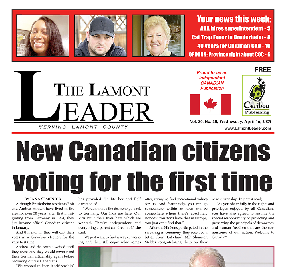 New Canadian citizens voting for the first time – read the April 16 LEADER here: