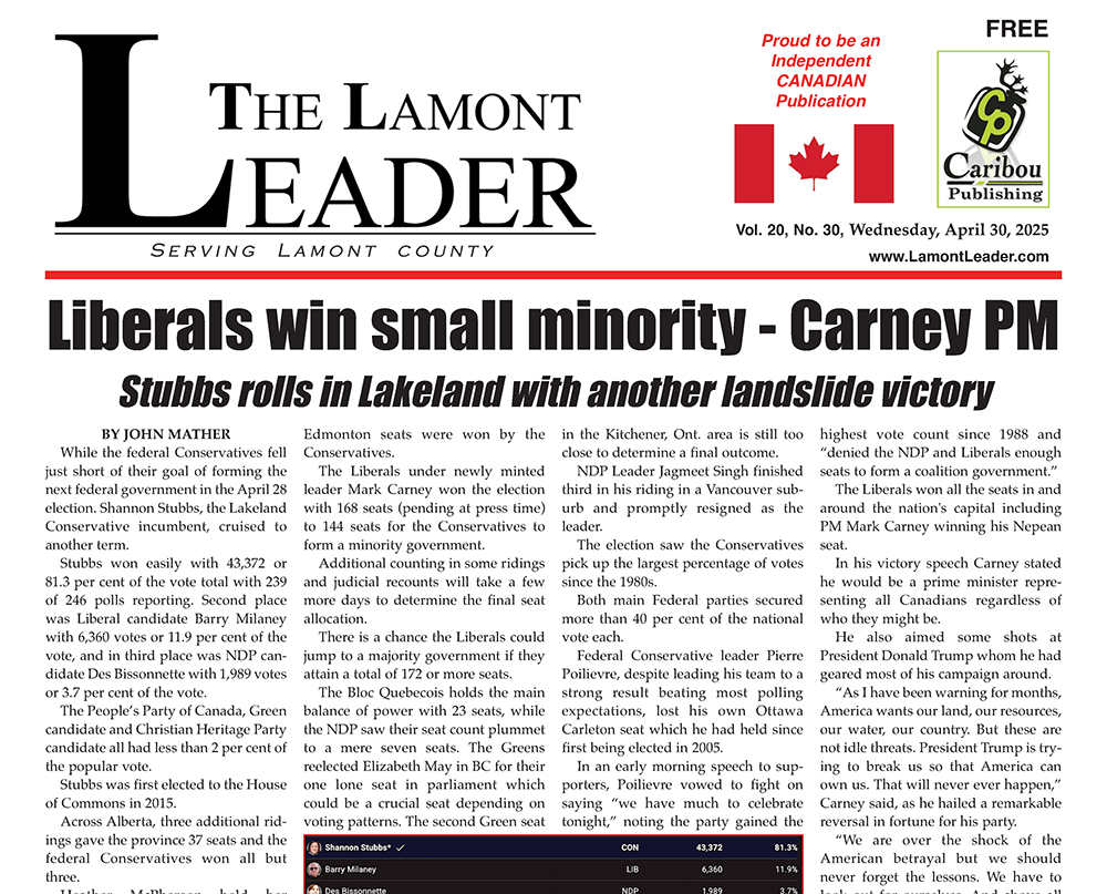 Election Results – check out the April 30 LEADER here: